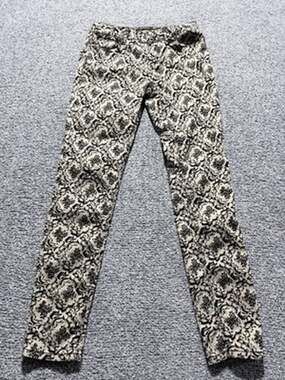 Iris Jeans Whimsigoth Dark Academia Ornate Flocked Damask Skinny Denim Pants 7